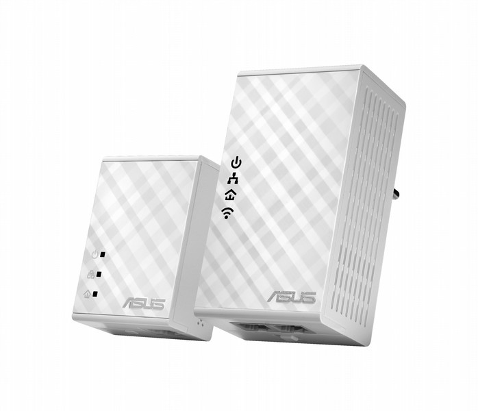 ASUS PL-N12 Kit 500Mbit/s Eingebauter Ethernet-Anschluss WLAN Weiß 2Stück(e) PowerLine Netzwerkadapter