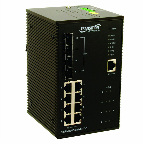 Transition Networks SISPM1040-384-LRT-B gemanaged Gigabit Ethernet (10/100/1000) Schwarz Netzwerk-Switch