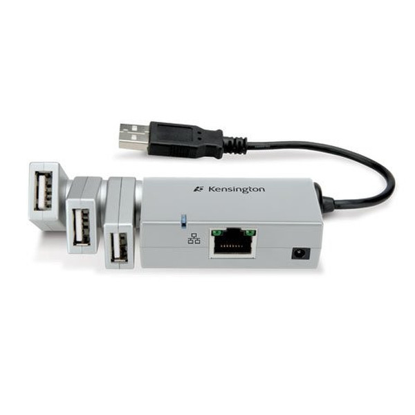 Kensington USB Mini Dock with Ethernet Cеребряный хаб-разветвитель