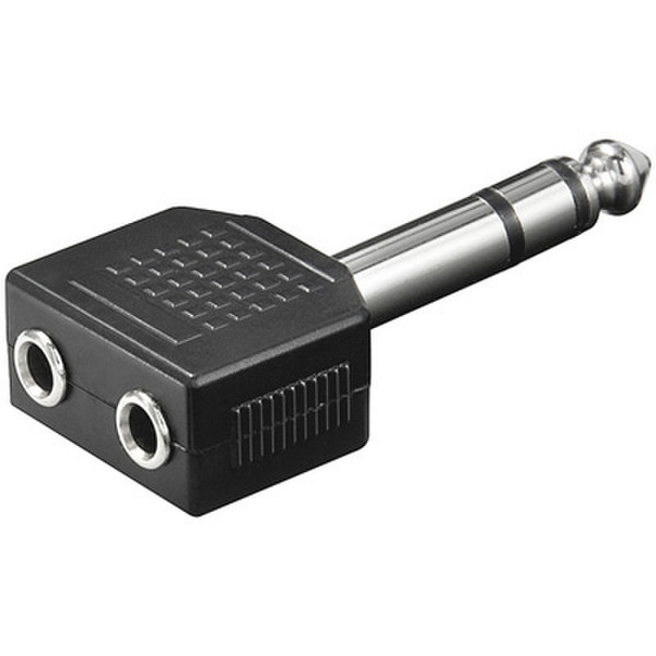 Alcasa AD-635Y 6.3mm 2 x 3.5mm Schwarz Kabelschnittstellen-/adapter