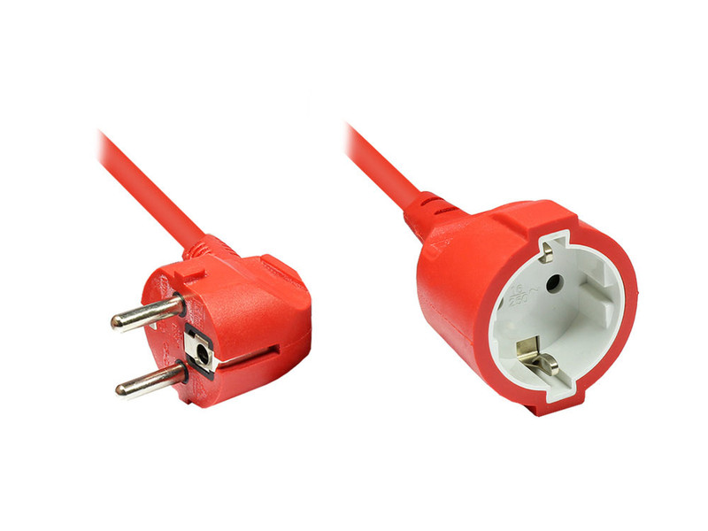 Alcasa 1504-R10 10m CEE7/7 Schuko Red,White power cable