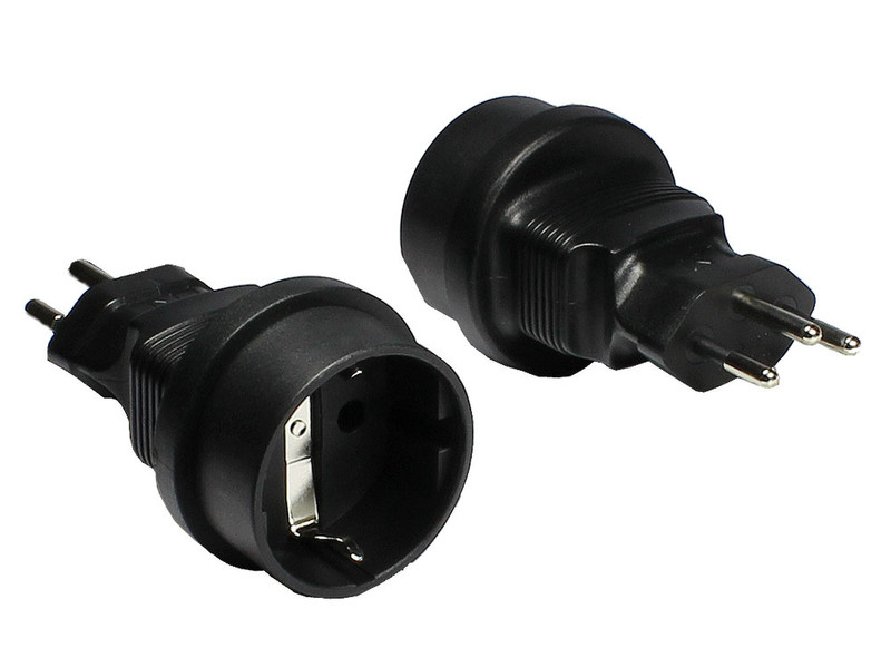 Alcasa 1550-ACH Type F (Schuko) Type J (CH) Black power plug adapter