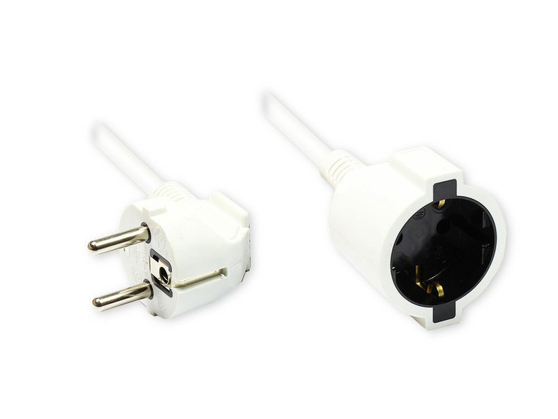 Alcasa 1503-2 2m Power plug type F CEE7/4 Schuko White power cable