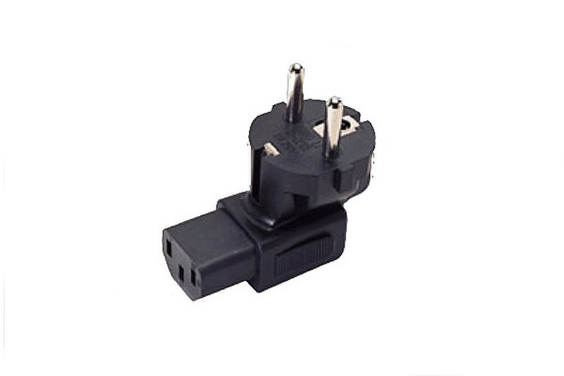 Alcasa 1500-AD02 Type C (Europlug) Type F (Schuko) Black power plug adapter
