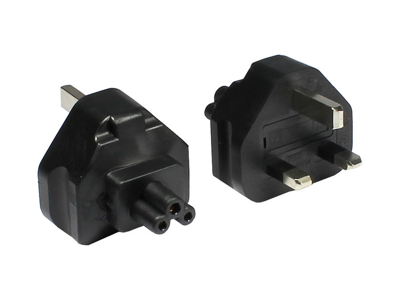 Alcasa 1553-EAD1 Type C (Europlug) Type G (UK) Black power plug adapter