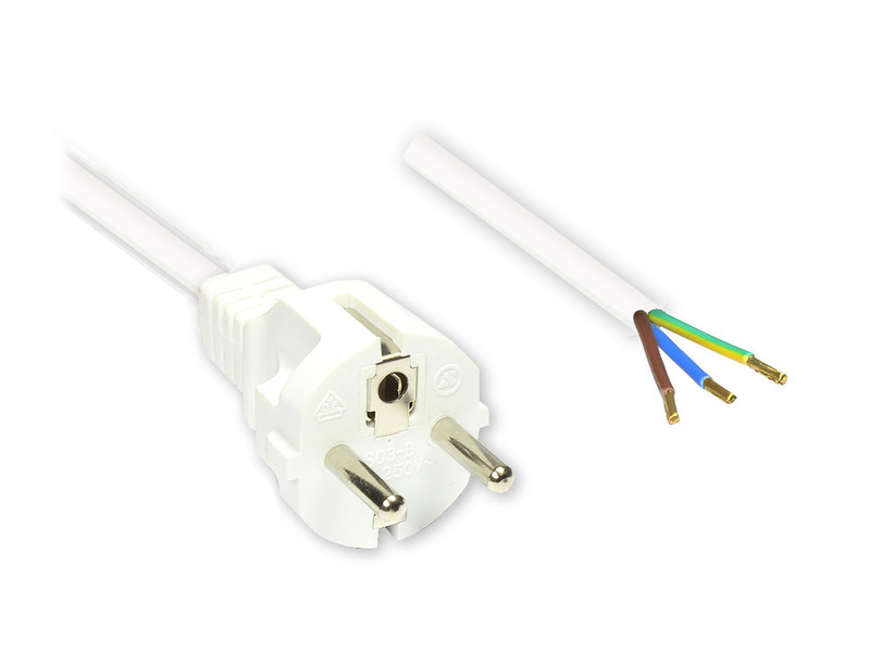 Alcasa 1501-LW 1.5m CEE7/7 Schuko White power cable