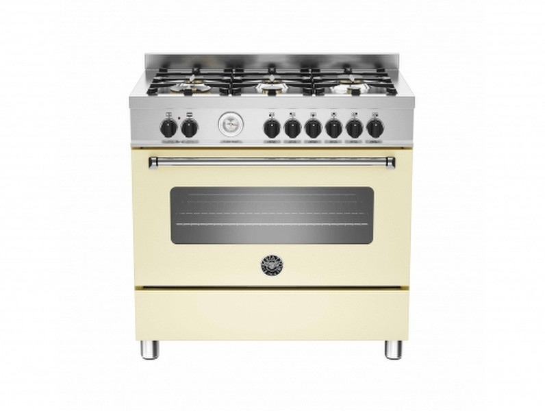 Bertazzoni MAS90 6 MFE S CR T Отдельностоящий Gas hob A Кремовый кухонная плита