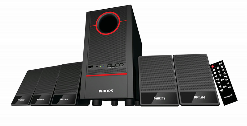 Philips SPA3500F/94 5.1channels 28W Black speaker set