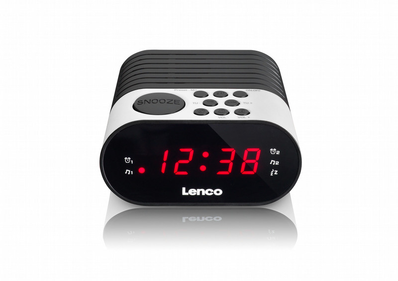 Lenco CR-07 Uhr Schwarz, Weiß Radio