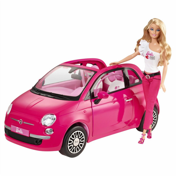 Mattel Barbie Doll and Fiat Convertible Car Розовый кукла