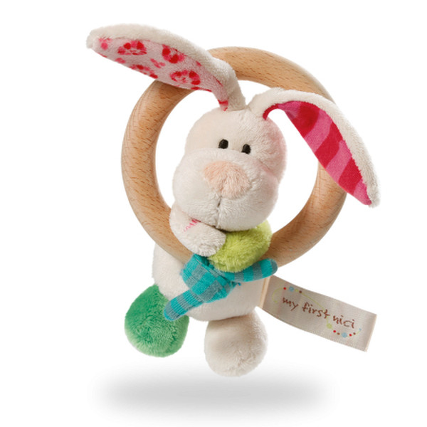 NICI Wooden grasp ring Rabbit Tilli Игрушечный кролик Зеленый, Красный, Белый