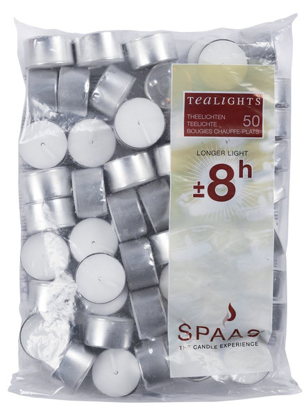 Spaas Candles 0355020.000 Round White 50pc(s) wax candle