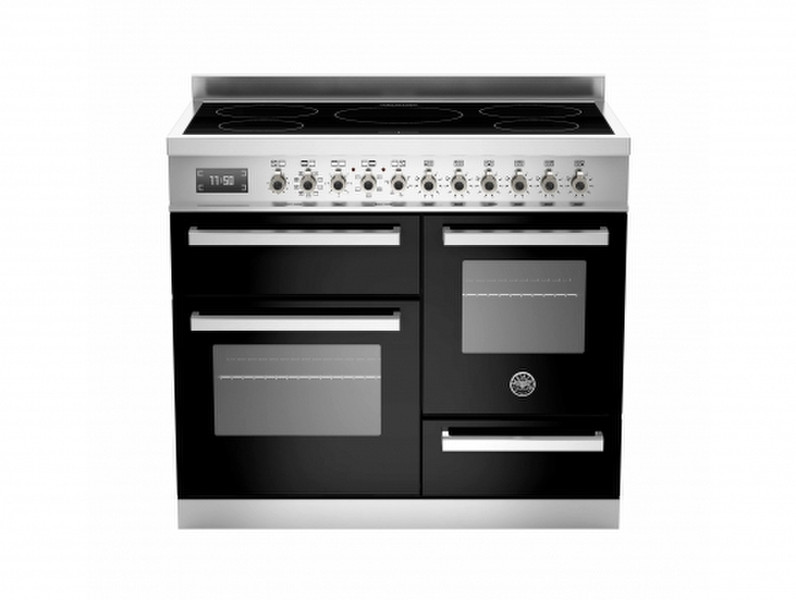 Bertazzoni PRO100 5I MFE T NE T Freistehend Induktionskochfeld A Schwarz, Edelstahl Küchenherd