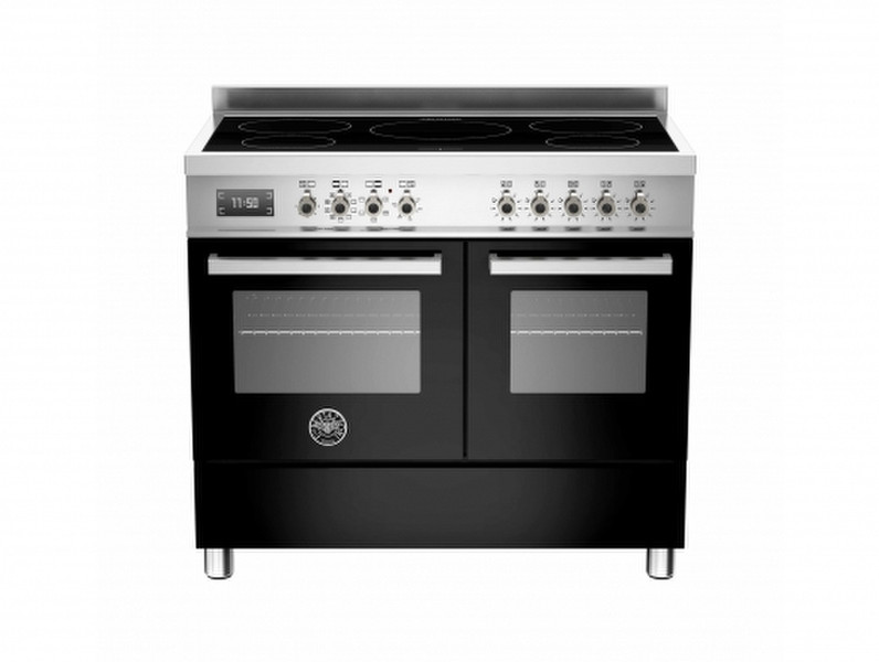 Bertazzoni PRO100 5I MFE D NE T Freistehend Induktionskochfeld A Schwarz, Edelstahl Küchenherd