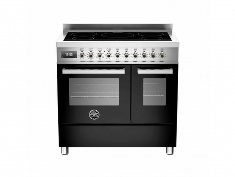 Bertazzoni PRO90 5I MFE D NE T Freestanding Induction hob A Black,Stainless steel cooker