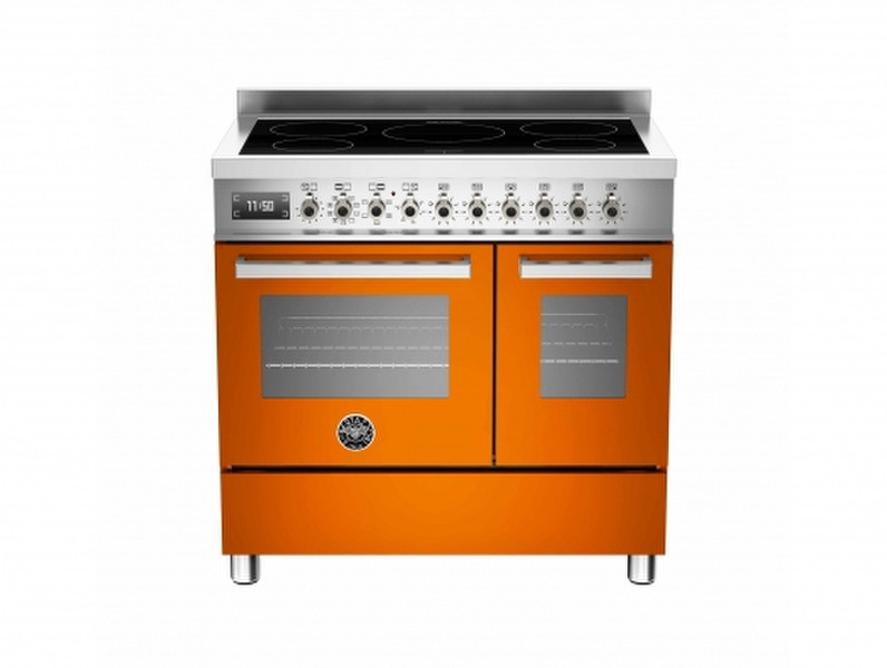 Bertazzoni PRO90 5I MFE D AR T Отдельностоящий Induction hob A Оранжевый, Нержавеющая сталь кухонная плита