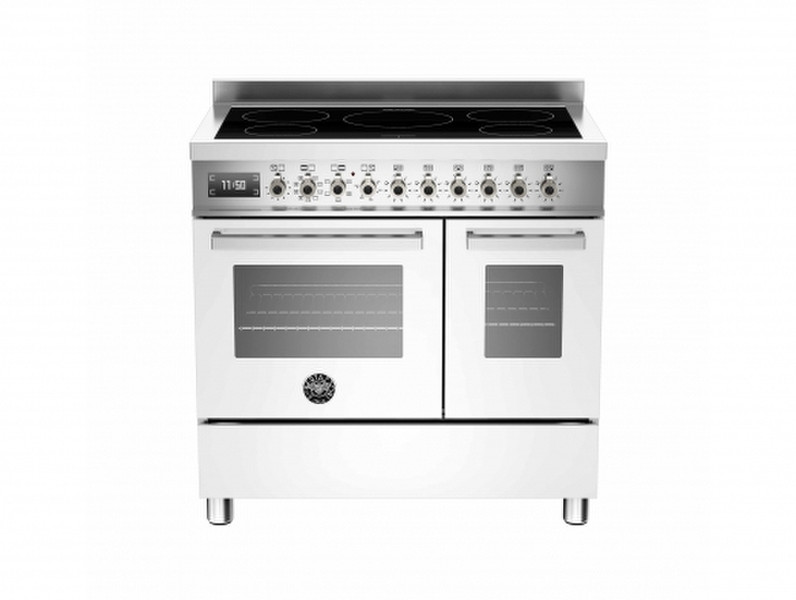 Bertazzoni PRO90 5IND MFE D BI T Freestanding Induction hob A Stainless steel,White cooker