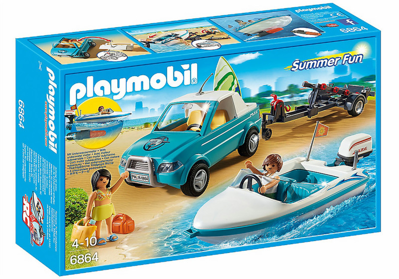 Playmobil Summer Fun Surfer Pickup with Speedboat