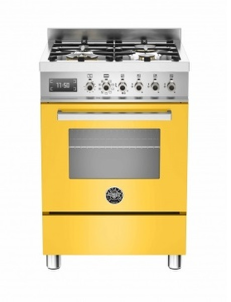 Bertazzoni PRO60 4 MFE S GI T Freistehend Gas hob A Gelb Küchenherd