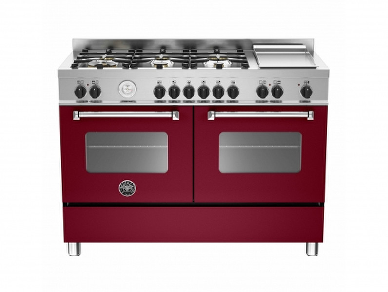 Bertazzoni MAS120 6G MFE D VI T Freistehend Gas hob A Burgund Küchenherd