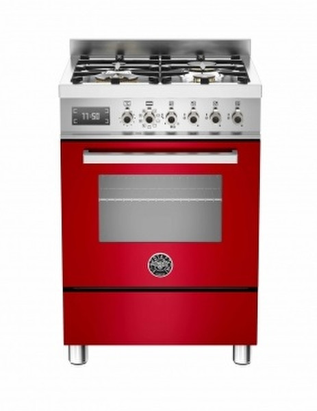 Bertazzoni PRO60 4 MFE S RO T Freestanding Gas hob A Red cooker