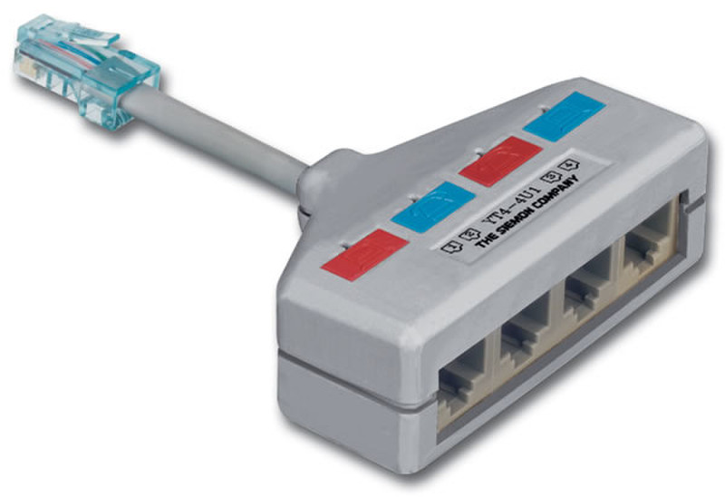 Siemon YA4-4U1 Cable splitter Grey cable splitter/combiner