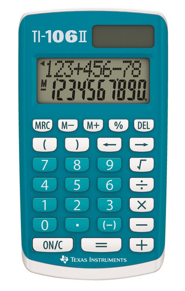 Texas Instruments TI-106 II Pocket Basic calculator Turquoise,White