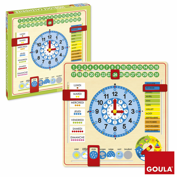 Goula Calendar Clock Big Size (Fr) Boy/Girl learning toy