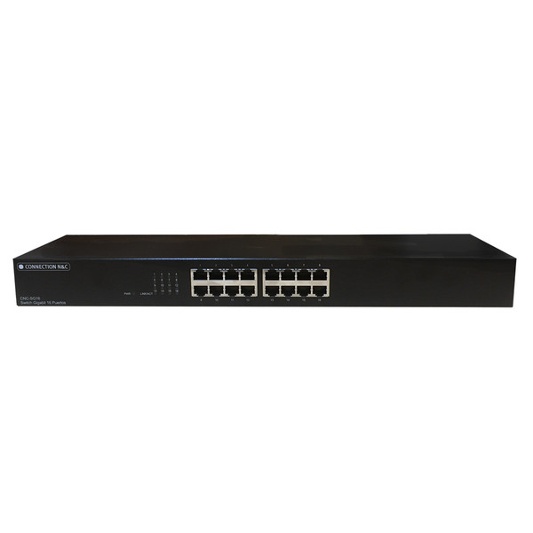 Connection N&C CNC-SG16 Неуправляемый Gigabit Ethernet (10/100/1000) Черный сетевой коммутатор