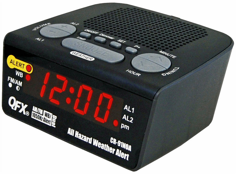 QFX CR-91NOA Часы Черный радиоприемник