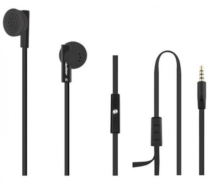 Qoltec 50804 Binaural In-ear Black mobile headset