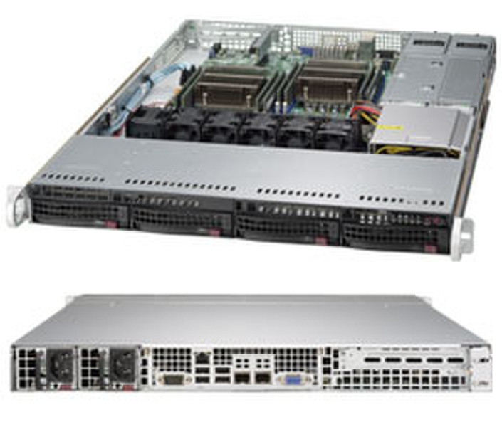 Supermicro SuperChassis 815TQC-R504WB Ablage 500W Schwarz Computer-Gehäuse