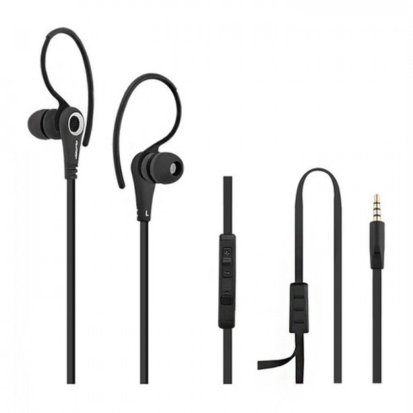 Qoltec 50807 Binaural Ear-hook,In-ear Black mobile headset