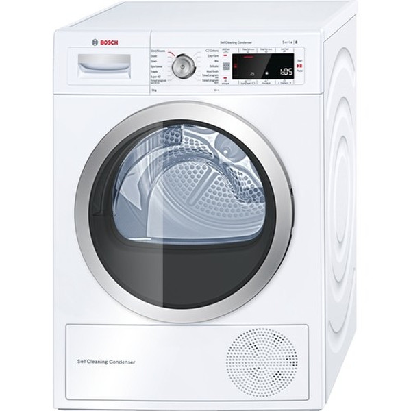 Bosch WTW85560BY Отдельностоящий Фронтальная загрузка 9кг A++ Белый сушилка для белья