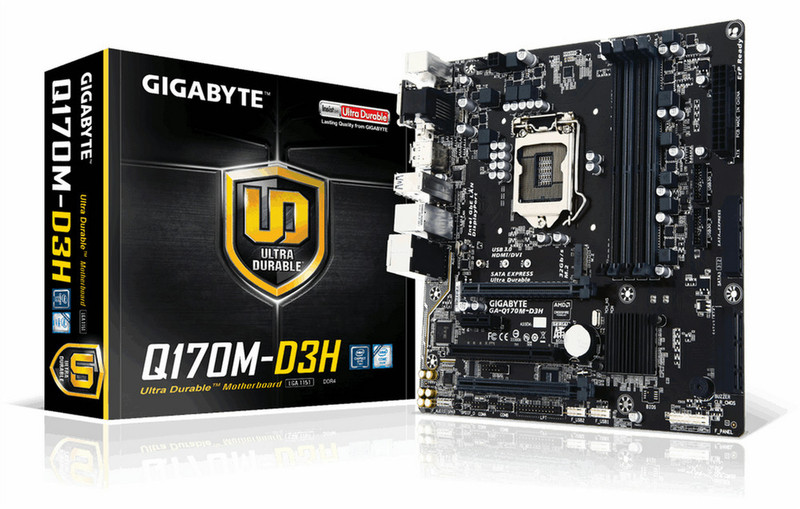 Gigabyte GA-Q170M-D3H Intel Q170 LGA 1151 (Socket H4) ATX Motherboard