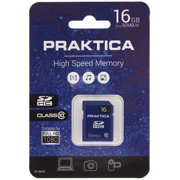 Praktica 16GB, Class 10, SDHC 16ГБ SDHC Class 10 карта памяти