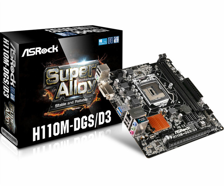 Asrock H110M-DGS/D3 Intel H110 LGA1151 Микро ATX материнская плата
