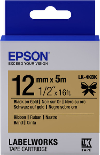 Epson LK-4KBK Черный на золотом этикеточная лента