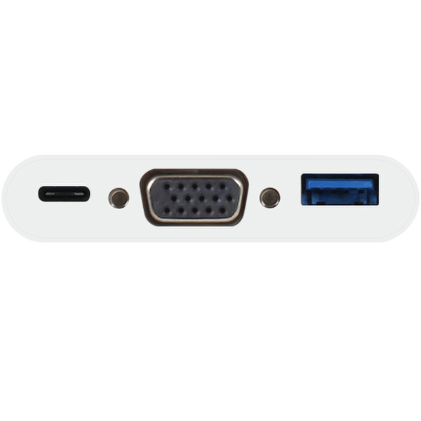 Macally UCVGA USB C VGA + USB 3.0 Белый кабельный разъем/переходник