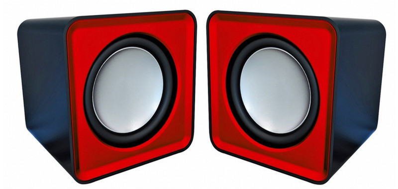 Omega Compact Stereo Speaker Red