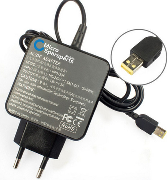 MicroSpareparts Mobile MSPT2123 Для помещений 43Вт Черный адаптер питания / инвертор