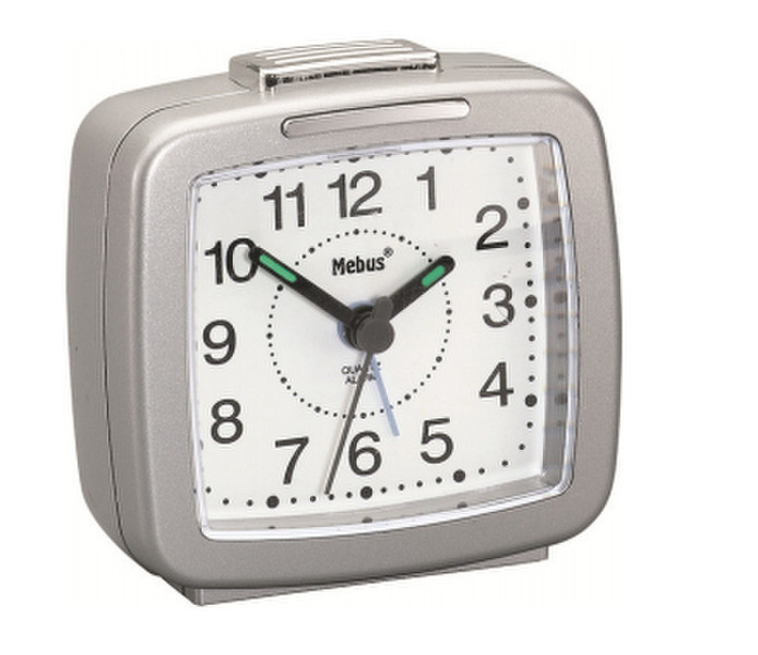 Mebus 26481 Quartz table clock Square Silver table clock