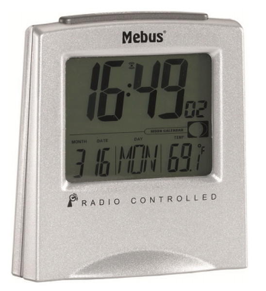 Mebus 51322 Digital table clock Прямоугольный Cеребряный настольные часы