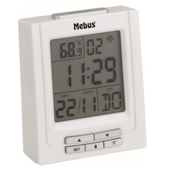 Mebus 51396 Digital table clock Rectangular White table clock