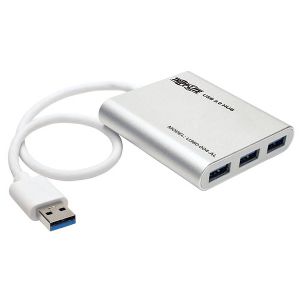Tripp Lite U360-004-AL USB 3.0 (3.1 Gen 1) Type-A 5000Мбит/с Cеребряный хаб-разветвитель