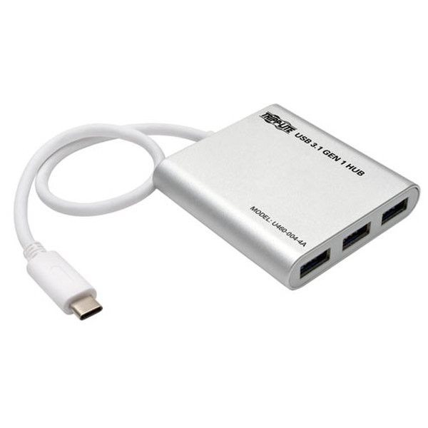 Tripp Lite 4-Port USB 3.1 Gen 1 Portable Hub - USB Type-C (USB-C) to (x4) USB-A, Aluminum