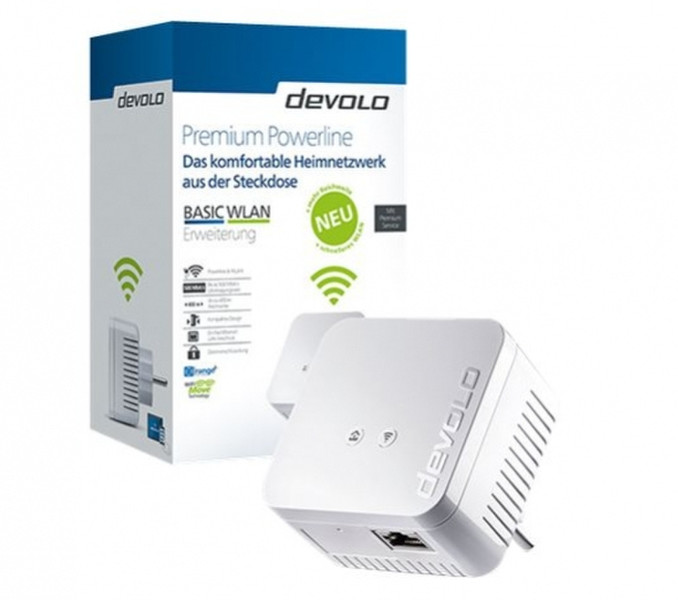 Devolo BASIC WLAN Starter v2 500Mbit/s Eingebauter Ethernet-Anschluss WLAN Weiß 1Stück(e) PowerLine Netzwerkadapter