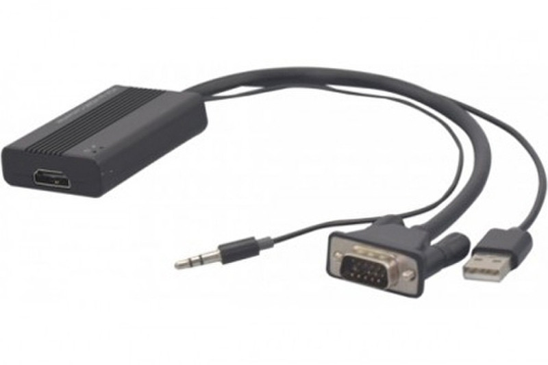 Tecline 051223 HD15 D-Sub + 3.5mm + USB Type A HDMI Серый кабельный разъем/переходник