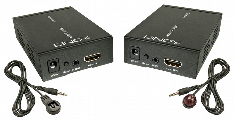 Lindy 38126 AV transmitter & receiver Black AV extender