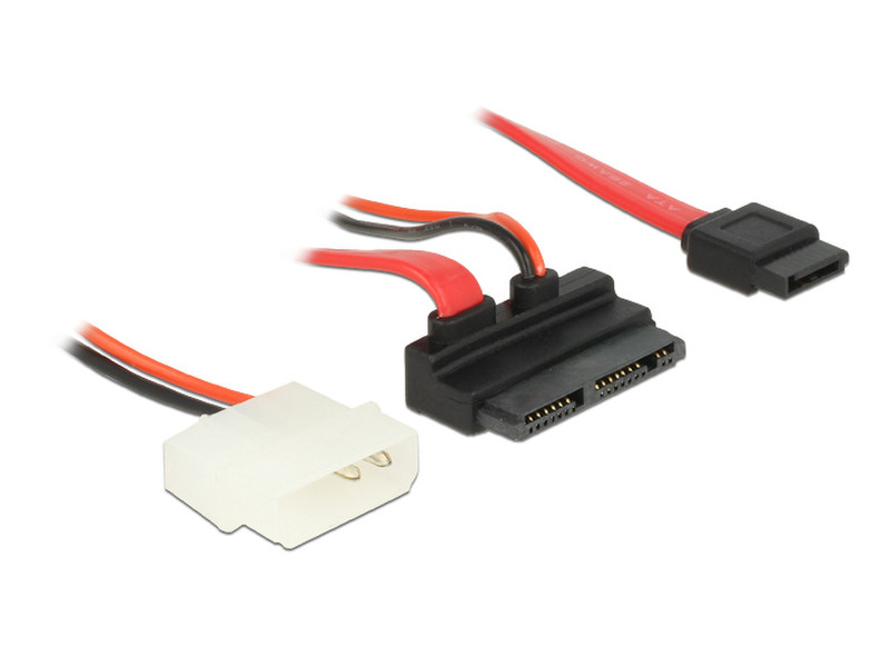 DeLOCK 0.3m Micro SATA + SATA 7p / 2p 0.3м SATA 7-pin + 2-pin Molex Черный, Красный, Белый кабель SATA